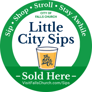 Little City Sips Serving Location sign identifying a participating business authorized to sell beverages in official Little City Sips cups.
